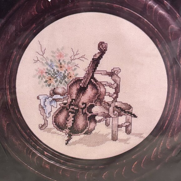 Vintage Janlynn Counted Cross Stitch Kit #80-25 Cello 1989 NOS Unopened 8" Round - Picture 3 of 5
